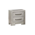 Modern Farmhouse Nightstand Antique White Finish With Square Legs Sleek Handles