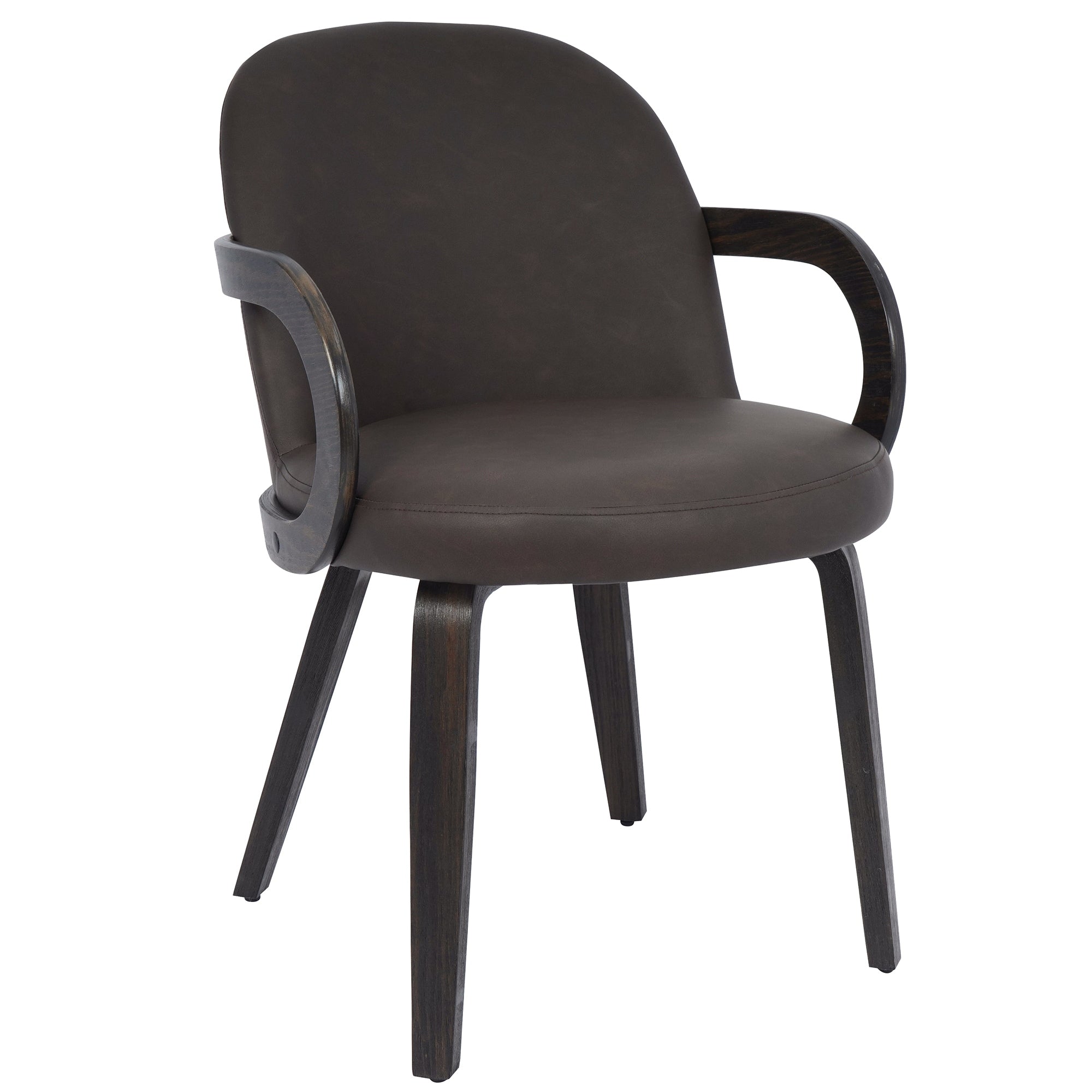 Modern Faux Leather And Bentwood Dining Chair Set Of 2