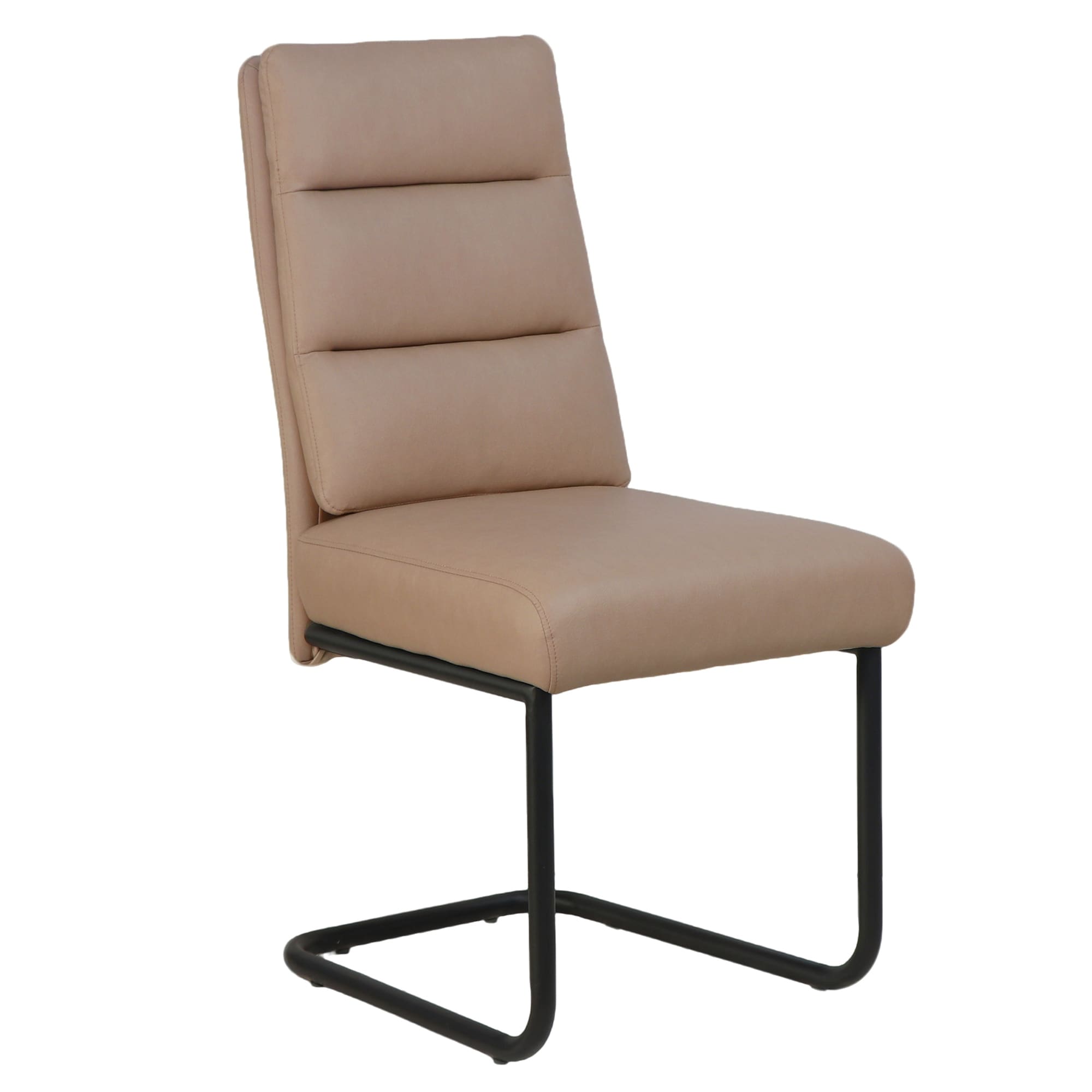 Modern Faux Leather And Metal Dining Chair Set Of 2