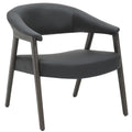 Modern Faux Leather And Solid Wood Accent Chair