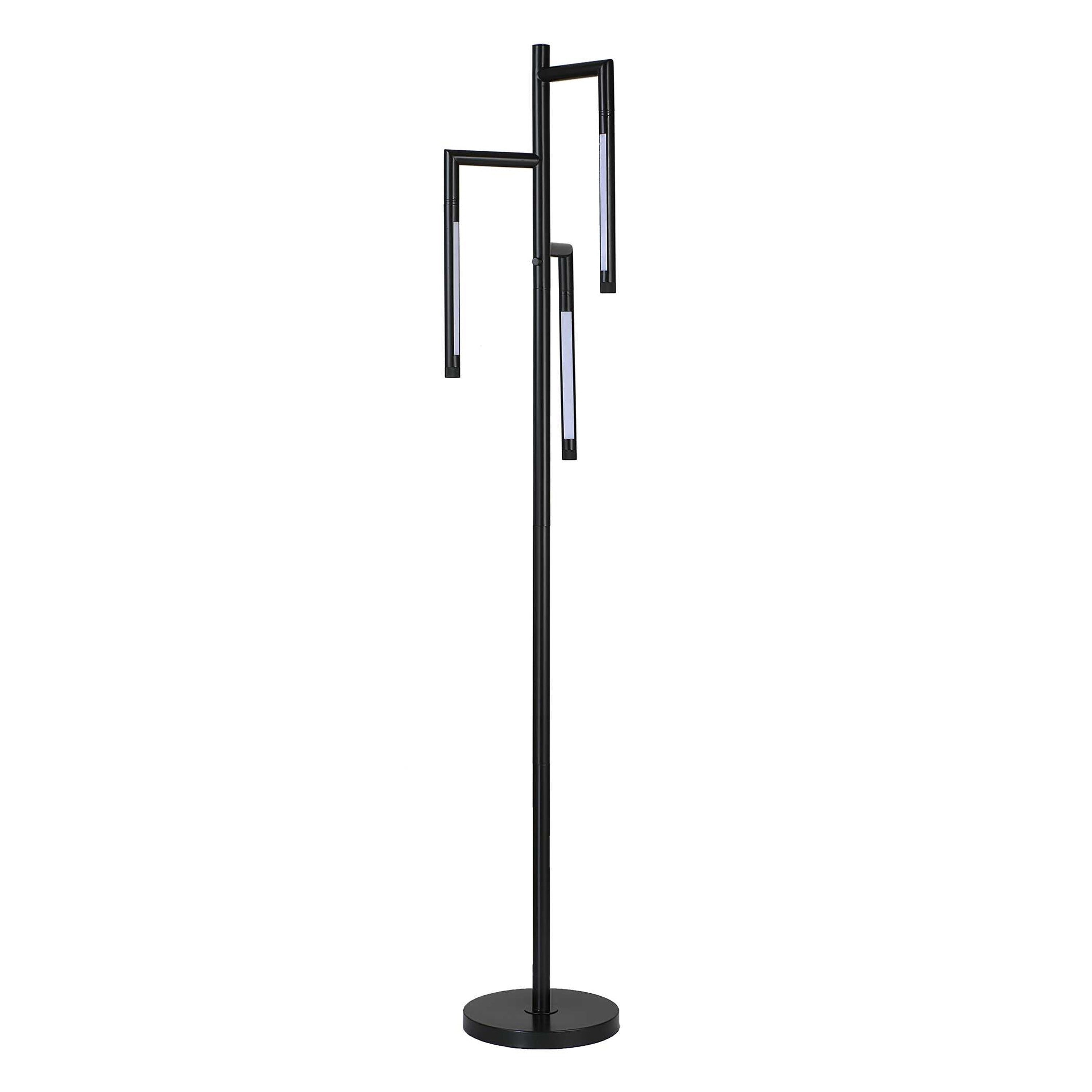 Modern Floor Lamp With Rotating Led Arms And Dimmer 72 Inch Black