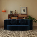 Modern Floor Sofa With 2 Pillows Convertible Plush Corduroy Foam Filled Sleeper Sofa Bed