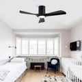 Modern Flush Mount Ceiling Fan With Remote Control