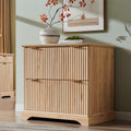 Modern Fluted 2 Drawer File Cabinet Storage Cabinet For Home Office