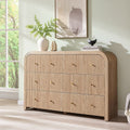 Modern Fluted 6 Drawers Dresser Wood Chest Of Drawers For Bedroom