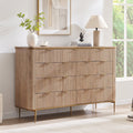 Modern Fluted 9 Drawer Dresser Wooden Chest Of Drawers For Bedroom