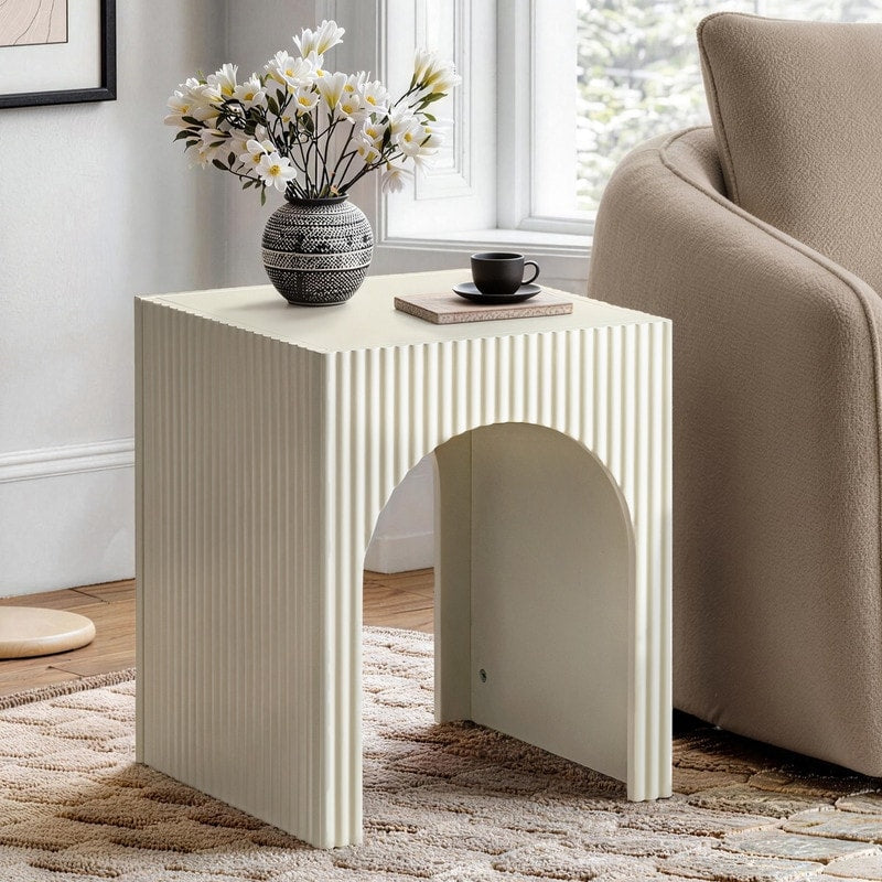 Modern Fluted Arch Base End Table