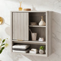 Modern Fluted Bathroom Wall Cabinet Wall Mounted Storage Organizer