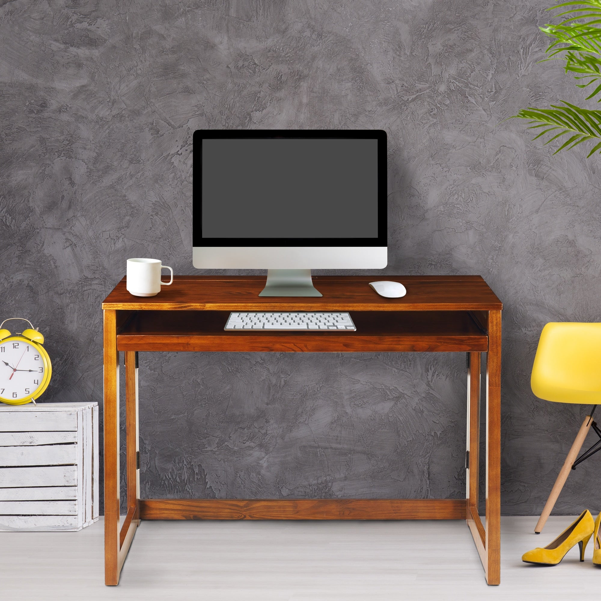 Modern Folding Desk With 4 Usb Ports