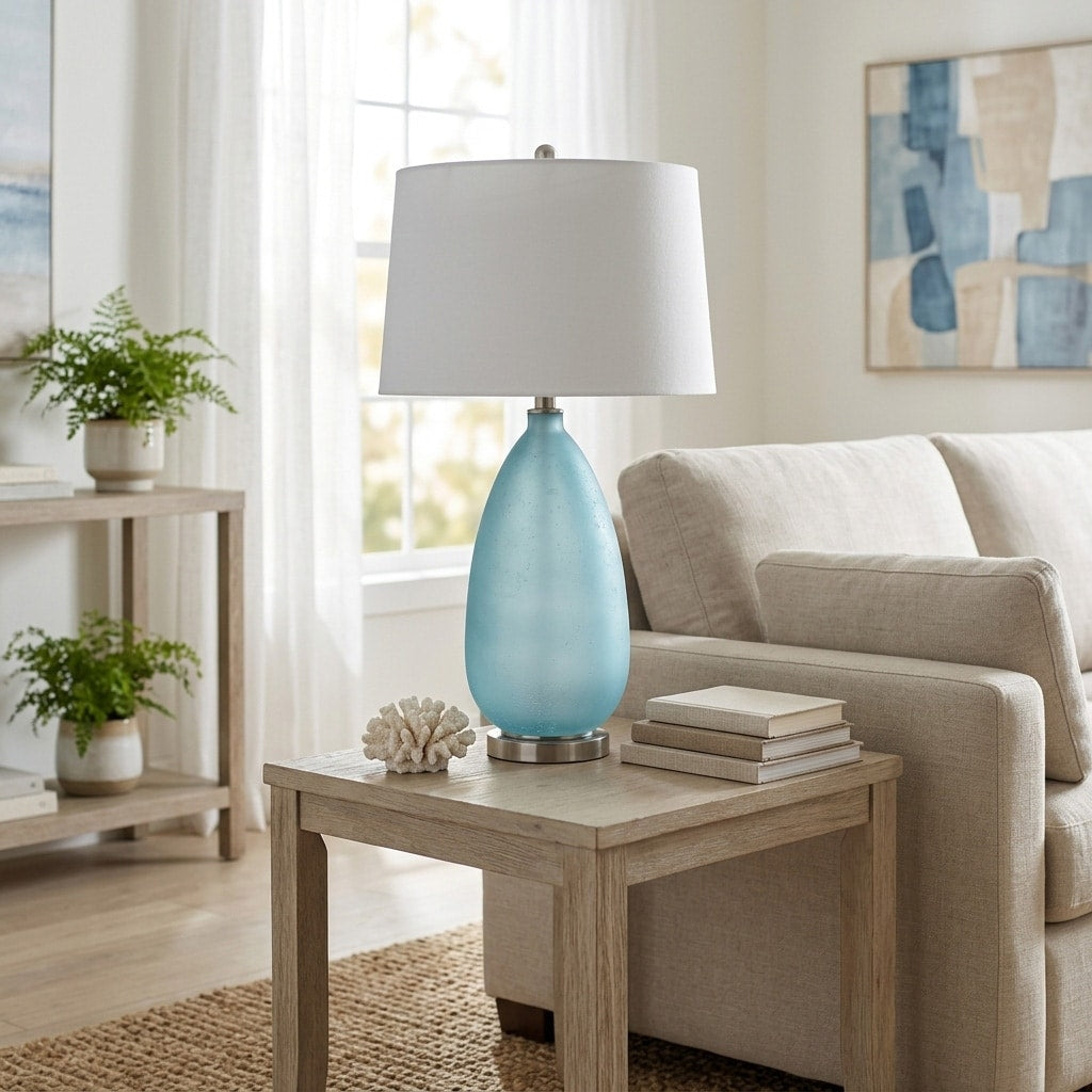 Modern Frosted Table Lamp With Curved Base 30.0