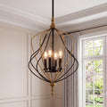 Modern Geometric 4 Light Pendant For Kitchen Island Matte Black