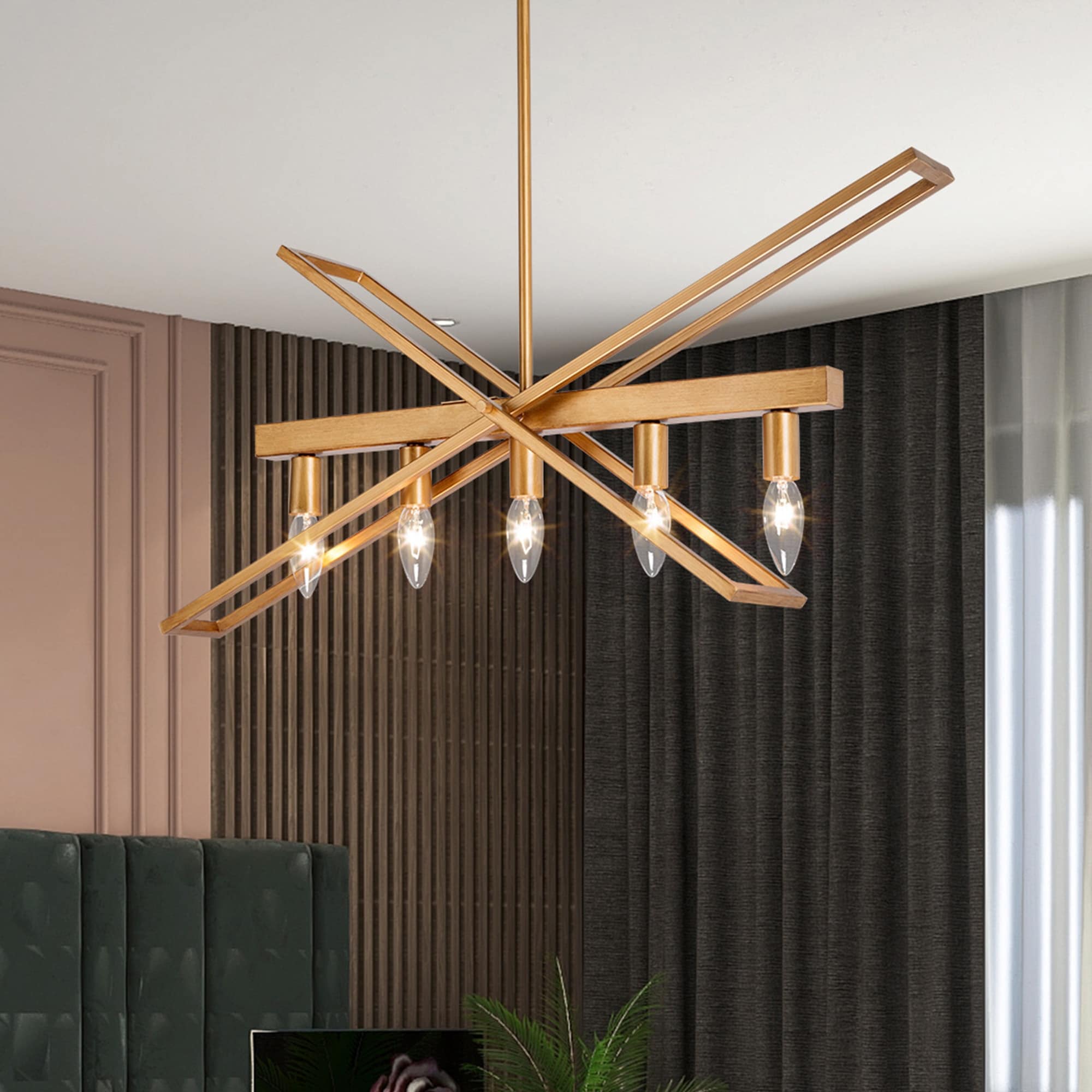 Modern Unique X Shaped Antique Metal Chandelier Kitchen Island Ceiling Lighting L25.6 W8.2 H18