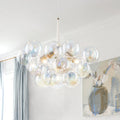 Modern Glam Pearlescent Glass Globe Cluster Bubble Chandelier 24.8 Inches