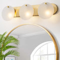Modern Gold 3 Light Vanity Light Frosted Glass Bathroom Fixture