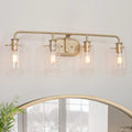 Modern 4 Lights Bathroom Vanity Lighting Gloden Wall Sconce L31 Xe5.5 X H 9