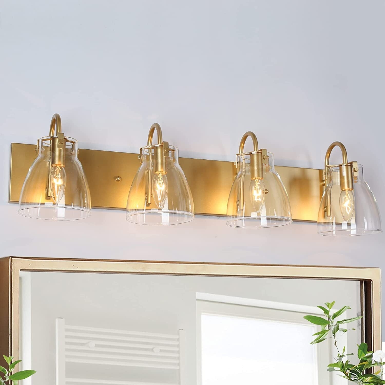 Modern 3 Lights Bathroom Vanity Lighting Gloden Wall Sconce L22 X H8 X E7