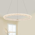 Modern Gold Crystal Led Chandelier Dimmable Ring Light
