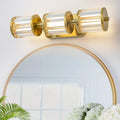 Modern Gold Led Vanity Wall Sconce Crystal Bathroom Light 3 Light