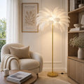 Modern Gold Metal Feather Floor Lamp