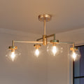 Mid Century 6 Light Semi Flush Mount Ceiling Lighting Fixture D25 X H13