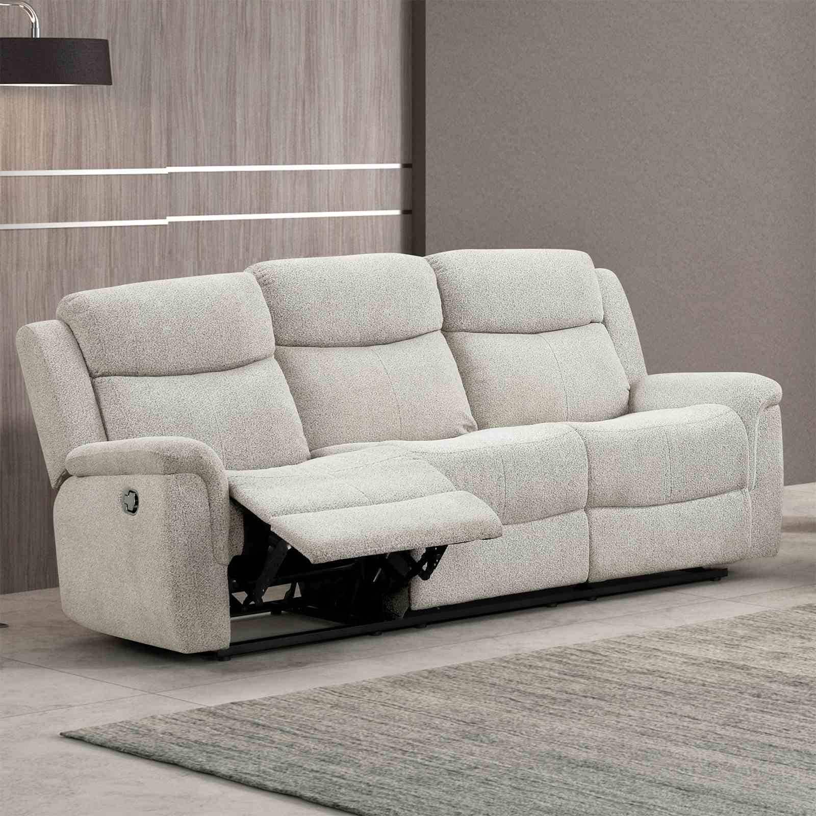 Modern Gray Fabric Upholstered Recliner Sofa 1Pc