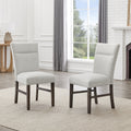 Modern Gray Upholstered Dining Chairs Set Of 2