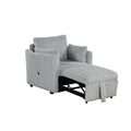 Modern Gray Upholstered Modular Design Pull Out Chair 1Pc Usb Ports