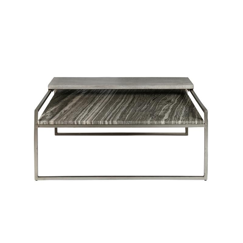 Modern Grey And Sand Natural Stone Top Coffee Table