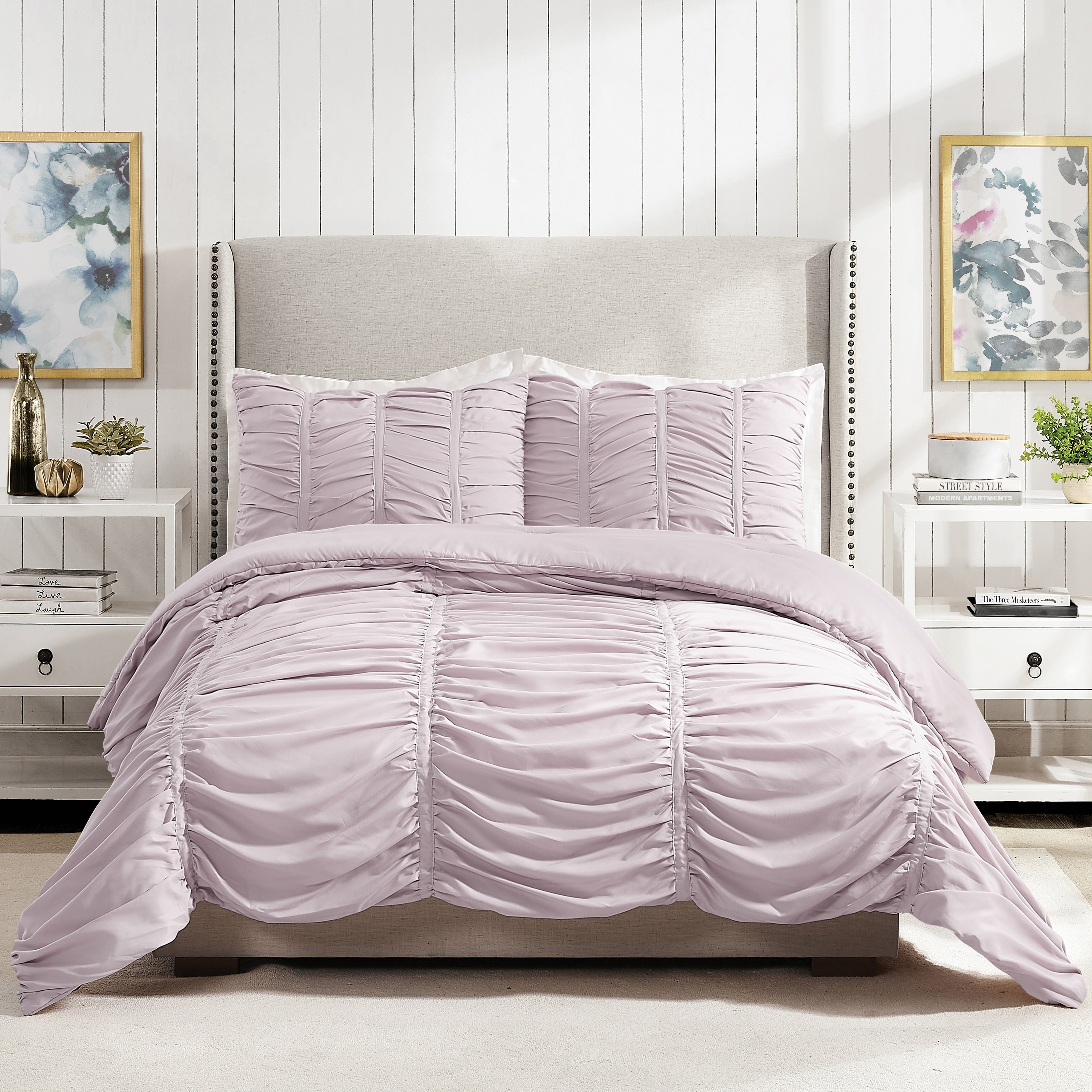 Modern Heirloom Emily Texture Comforter Set Purple