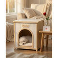 Modern Indoor Wooden Dog House With Removable Cushion Pet House For Small Dogs Cats Furniture Grade Scandinavian Design