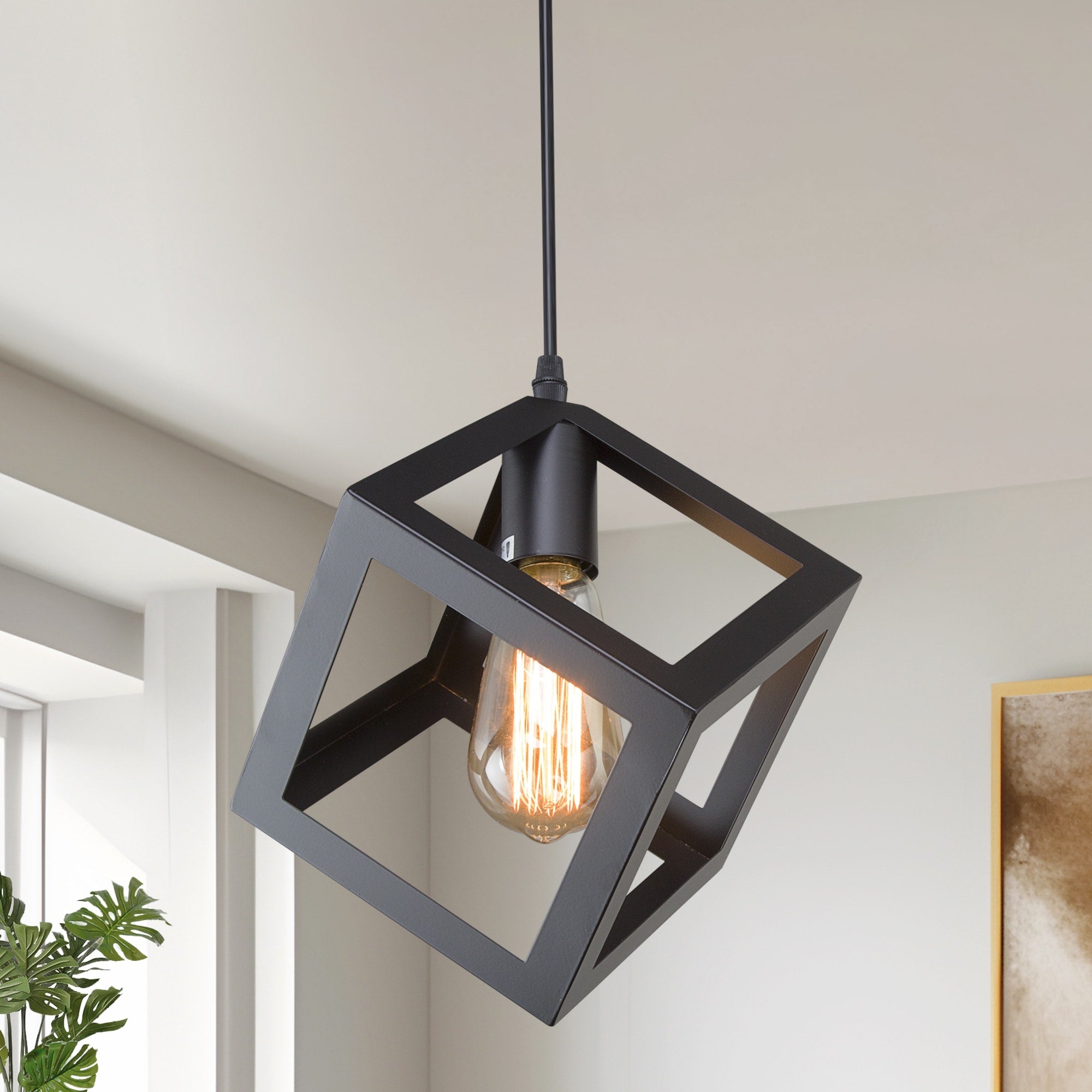 Lnc Square Pendant Lighting Ceiling Lights Hanging Lamp Light Fixtures For Living Room Dining Room Bedroom Kitchen Island