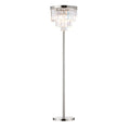 Modern Industrial Chandelier Floor Lamp With Crystal Fringe Chrome