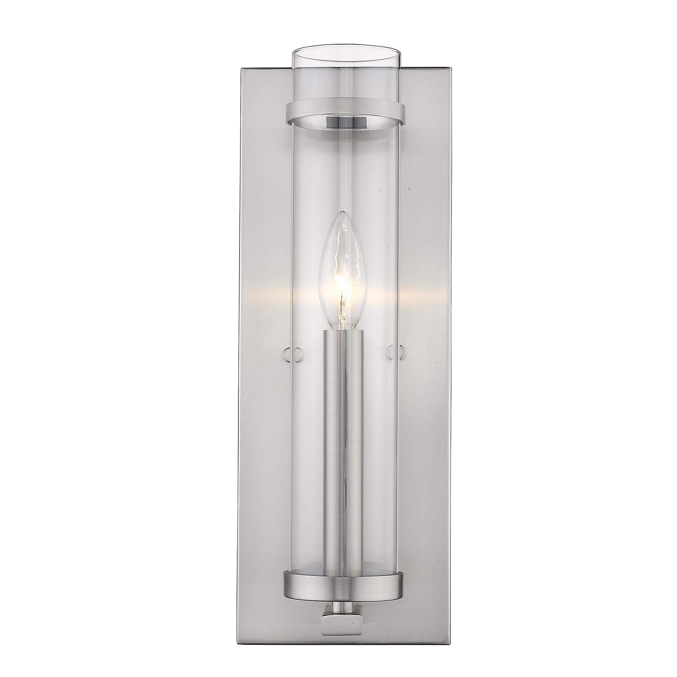 Modern Industrial Nickel Shelf Candle Wall Sconce
