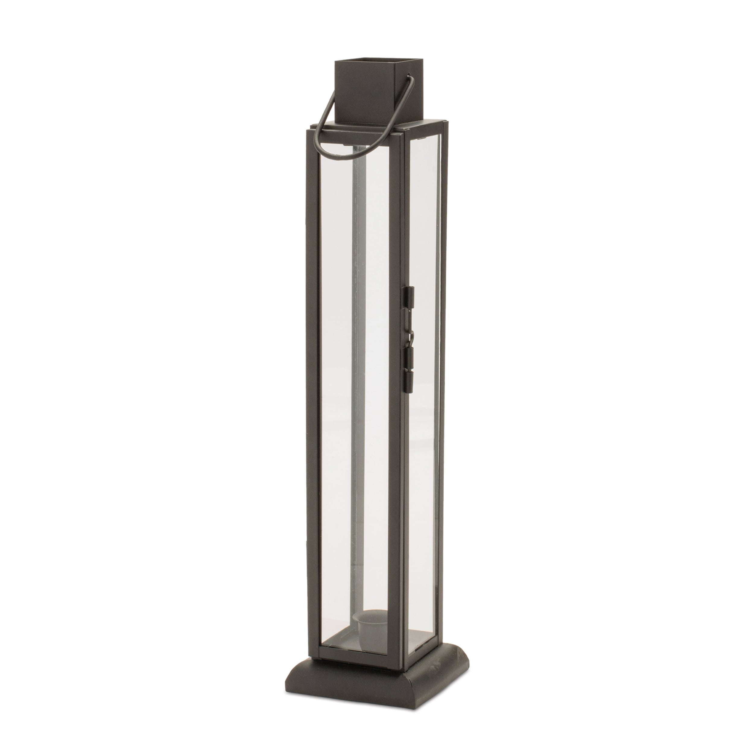 Modern Iron And Glass Taper Candle Lantern 15.75 H