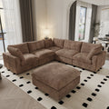 Modern L Shape Upholstered Reversible Modular Sofa Ottoman For Living Room Apartment