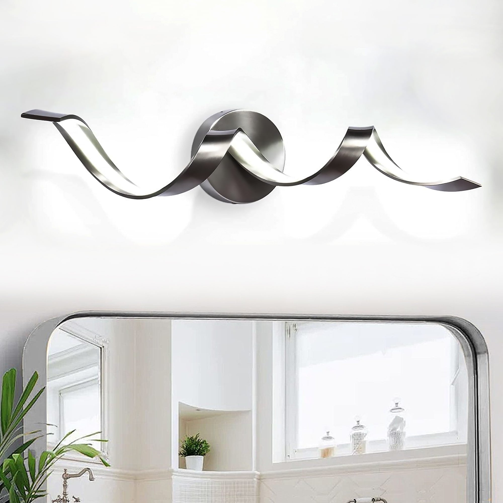 Modern Led Bathroom Vanity Lights 24 Dimmable Bathroom Lighting Fixture Over Mirror 15W Spiral Design Led Wall Light Fixtures