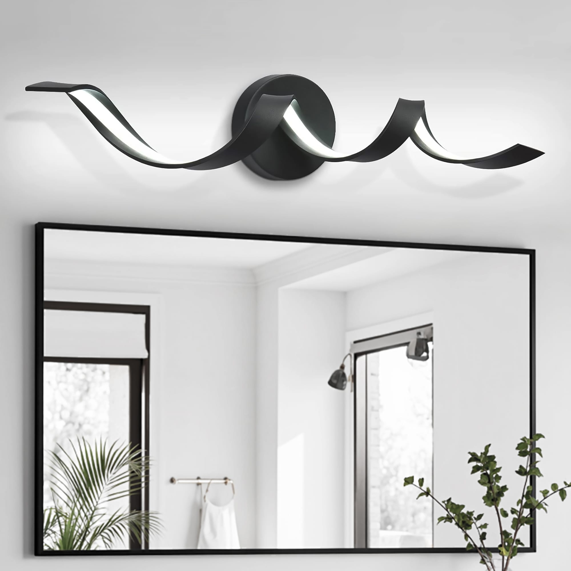Modern Led Bathroom Vanity Lights 24 Dimmable Bathroom Lighting Fixture Over Mirror 15W Spiral Design Led Wall Light Fixtures