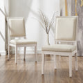 Modern Linen Cushioned Dining Chair Fully Upholstered Accent Chair