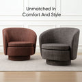 Modern Linen Swivel Barrel Accent Chair Single