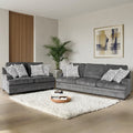 Modern Living Room 2Pc Stationary Sofa Set With 8 Pillows