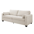 Modern Loveseat Sofa For Living Room Removable Cover Spring Cushions Solid Wood Frame Wide Armrest For Small Space