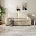 Modern Loveseat Plush Chenille Upholstery 69.6 Wide Metal Frame Tool Free Assembly