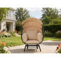 Modern Luxury Egg Chair Powder Coated Steel Frame With Polyester Cushion And Retractable Canopy
