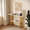 Modern Luxury Gold Metal Frame Console Table Chic Entryway Table With Storage Shelf For Living Room Decor