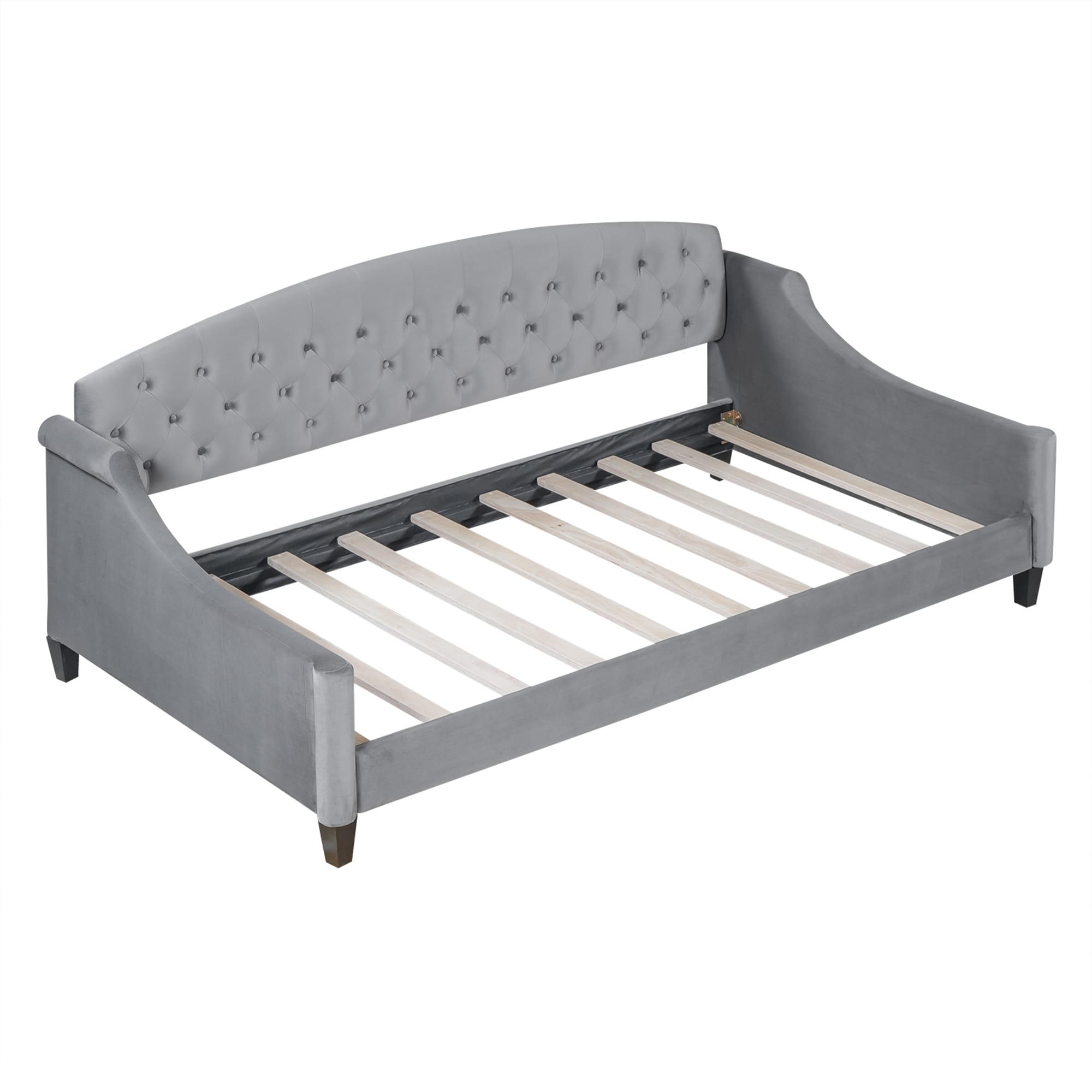 Modern Luxury Tufted Button Daybed Twin Sturdy Wood Frame With No Box Spring Required