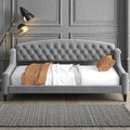 Modern Luxury Tufted Button Twin Daybed Upholstered Sofa Bed With Wood Frame And Slats No Box Spring Needed