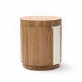 Modern Mdf Wood Round Side Table With Ash Veneer 18.5 Tall 18.5 H X 15.7 Diameter