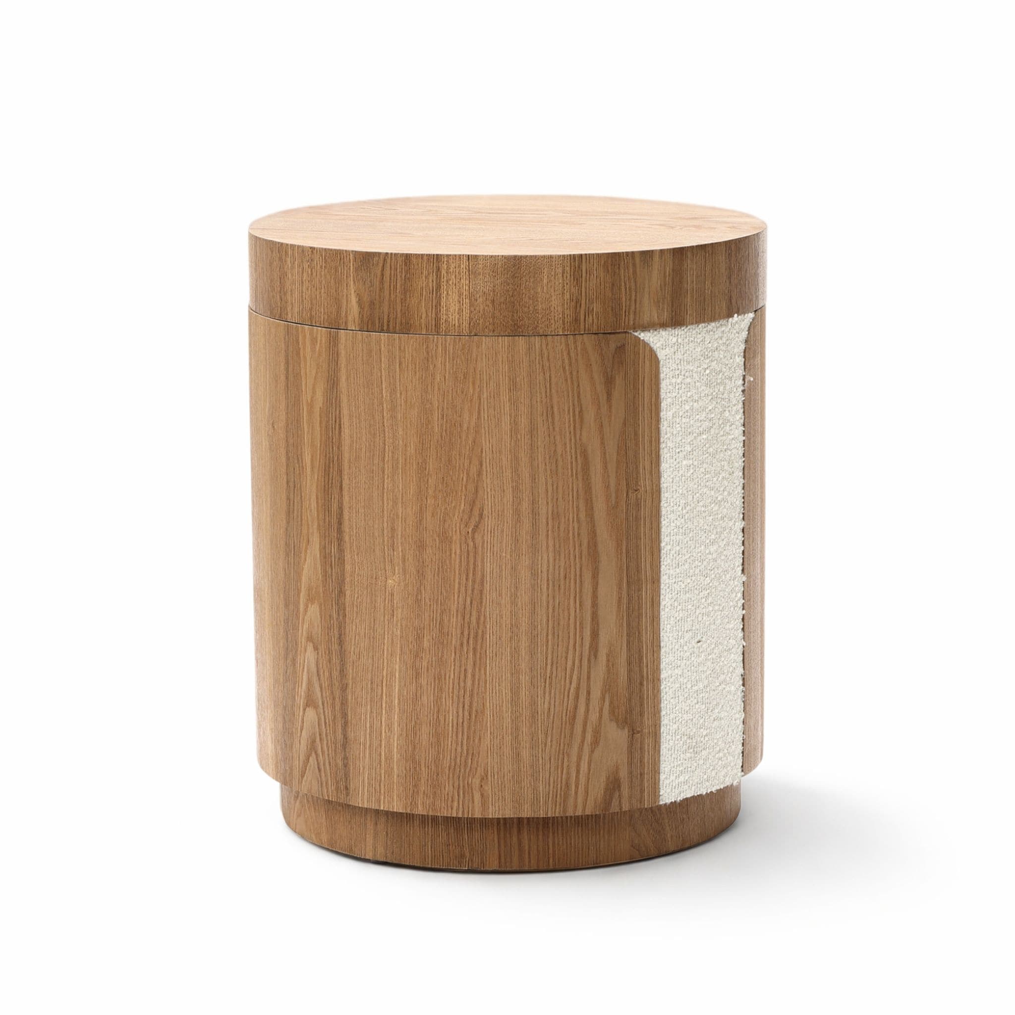 Modern Mdf Wood Round Side Table With Ash Veneer 18.5 Tall 18.5 H X 15.7 Diameter