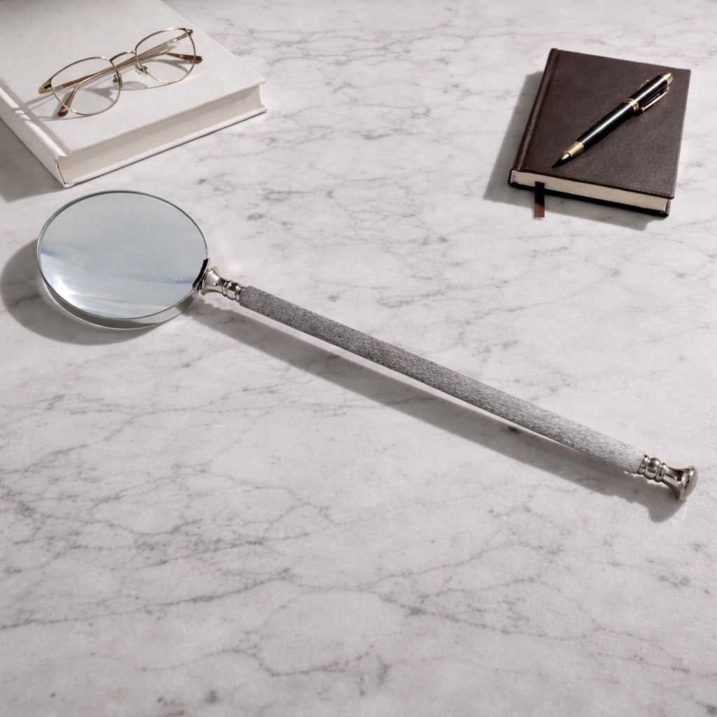 Modern Magnifying Glass Figurine 20 Ivory Silver 20.0