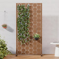 Modern Metal Privacy Screen Outdoor Decorative Partition With Stable Base Hanging Plant Friendly Panel 60 H X 30 W